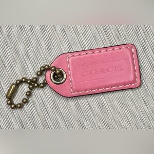 Coach Pink Leather Hangtag / Bag Charm / Keychain / Fob - Aprox 2.5”